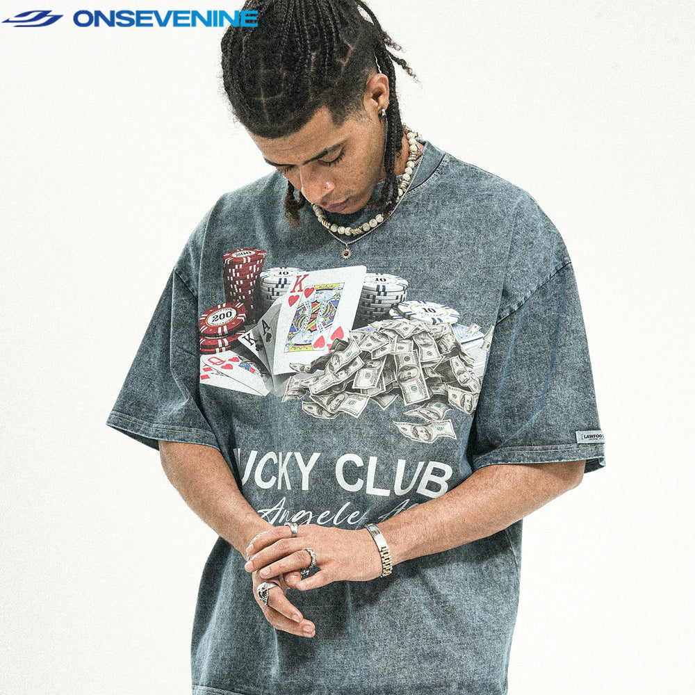 ONSEVENINE "Lucky Club" Casino Graphic Tee