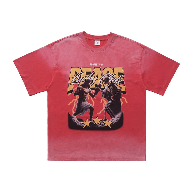 ONSEVENINE "Lucky Club / Peace" Boxing Graphic Tee
