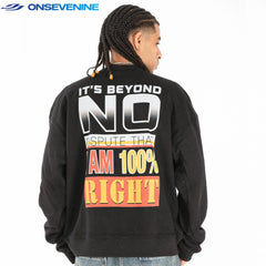 ONSEVENINE Racing Helmet & Flames Black Sweatshirt