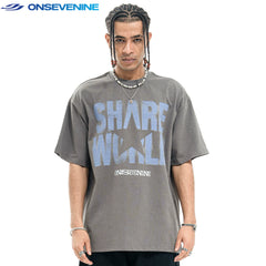 ONSEVENINE "Share World" Star Graphic Tee