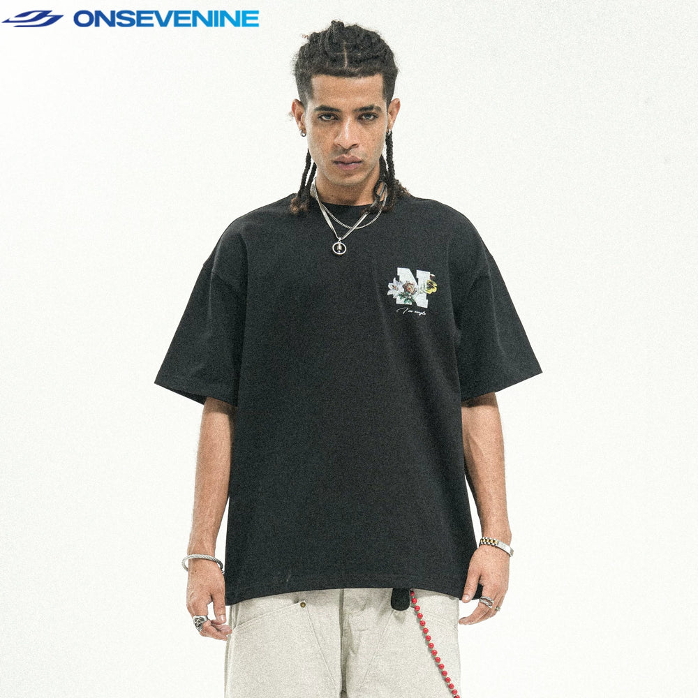 ONSEVENINE "N" Floral Logo Graphic Tee