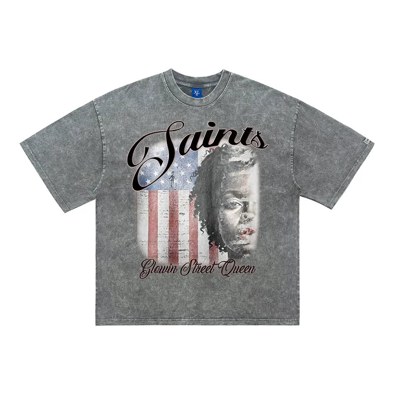 ONSEVENINE "Saints" Flag & Portrait Graphic Tee