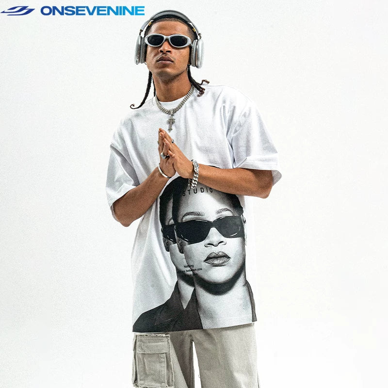 ONSEVENINE Celebrity Portrait Graphic Tee