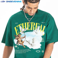 ONSEVENINE "Ethereal" Cherub and Doves Graphic Tee