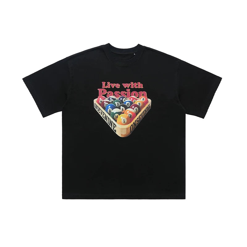 ONSEVENINE "Live with Passion" Billiards Graphic Tee