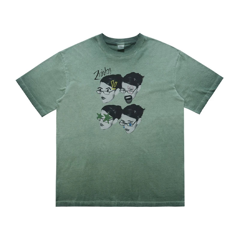 ONSEVENINE Four-Panel Portrait Graphic Tee