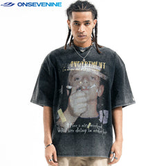 ONSEVENINE Smoking Figure Graphic Tee