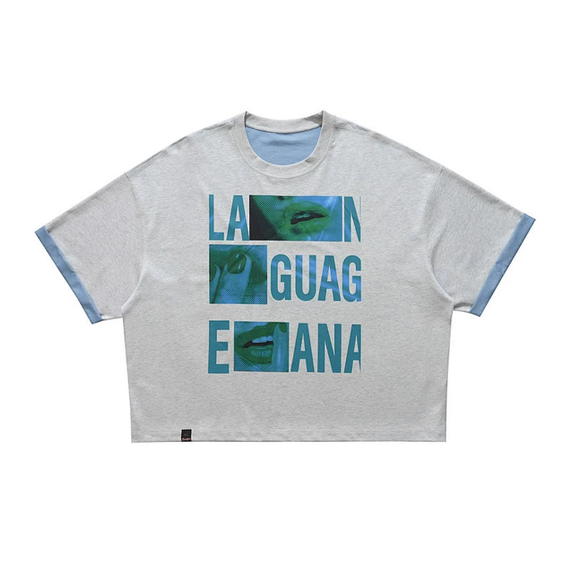 ONSEVENINE "Language" Collage Graphic Tee