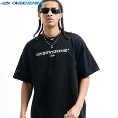 ONSEVENINE Distressed Logo Wash Tee