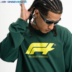ONSEVENINE Racing-Logo Long-Sleeve Tee