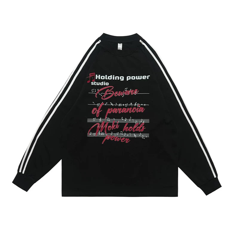 ONSEVENINE "Holding Power / Moki" Musical Graphic Long-Sleeve Shirt