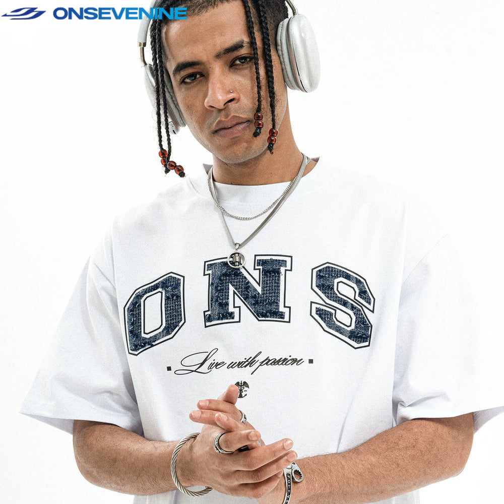 ONSEVENINE "ONS / Live with Passion" Varsity Graphic Tee