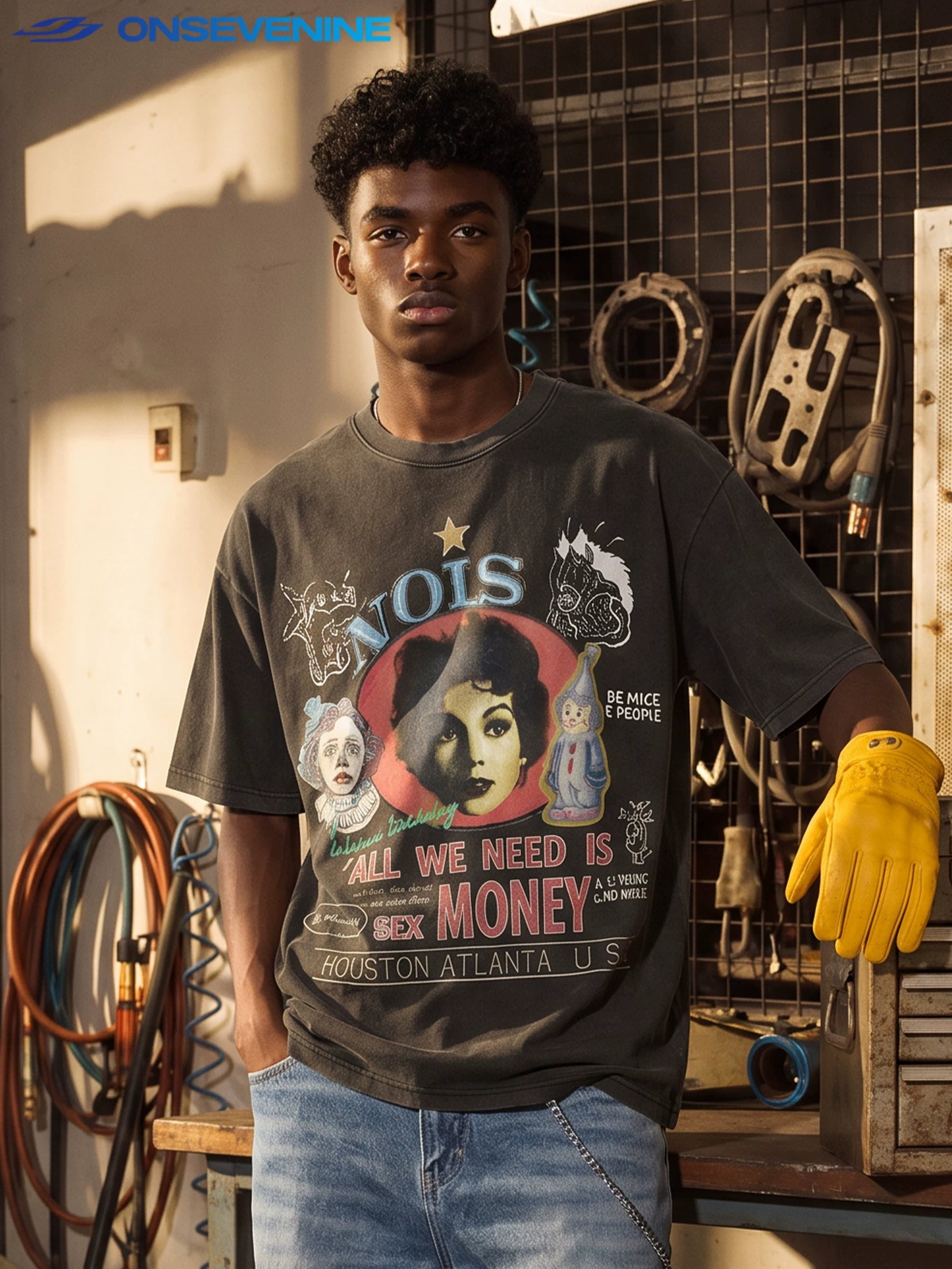 ONSEVENINE "All We Need Is Money" Graphic Tee
