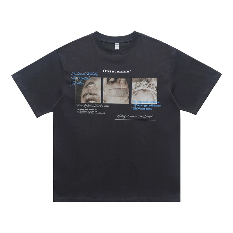 ONSEVENINE Triple-Photo Panel Graphic Tee