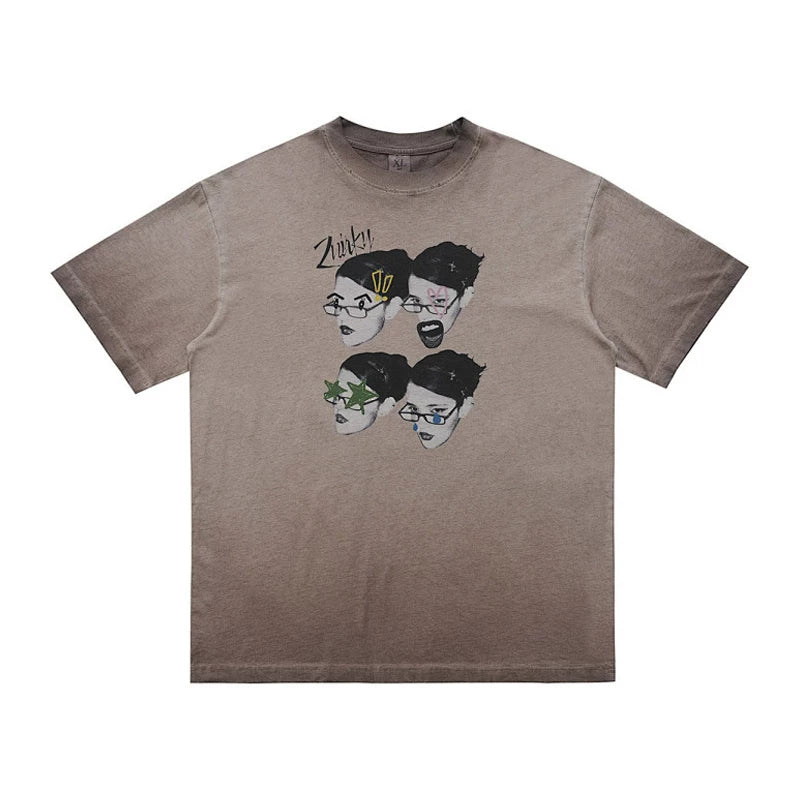 ONSEVENINE Four-Panel Portrait Graphic Tee
