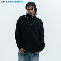 ONSEVENINE Classic Button-Down Utility Long-Sleeve Shirt