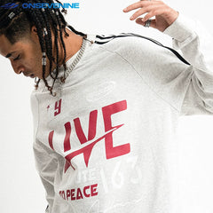ONSEVENINE "Live / Salute to Peace" Graphic Long-Sleeve Sweatshirt