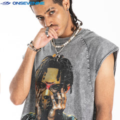ONSEVENINE Hockey Mask Portrait Sleeveless Tee