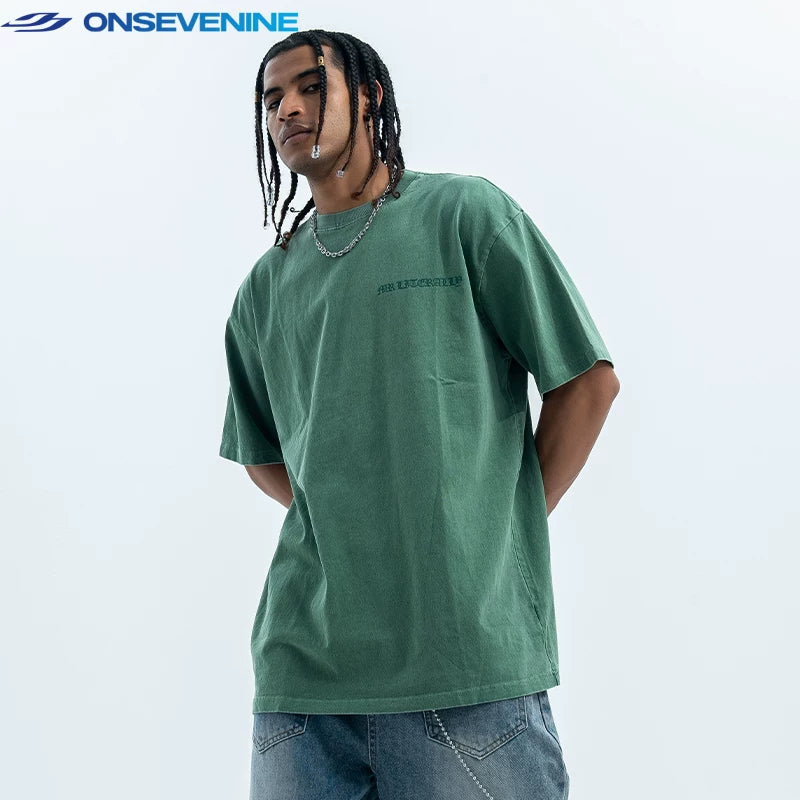 ONSEVENINE "Rage" Gothic Typography Graphic Tee