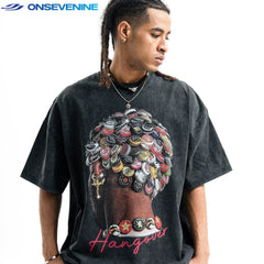 ONSEVENINE "Hangover" Bottle Cap Graphic Tee