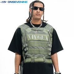 ONSEVENINE "VIVGEA" Tactical Vest Trompe-l'œil Graphic Tee