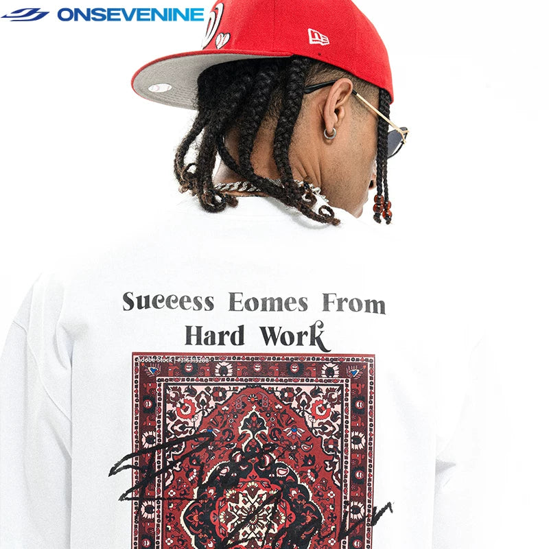 ONSEVENINE "Success Comes From Hard Work" Persian Rug Graphic Tee