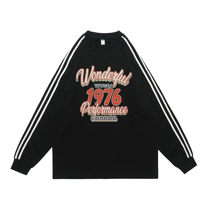 ONSEVENINE "1976 Performance Canada" Vintage Athletic Long-Sleeve Shirt