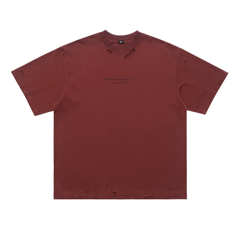 ONSEVENINE Distressed Minimalist Black Tee