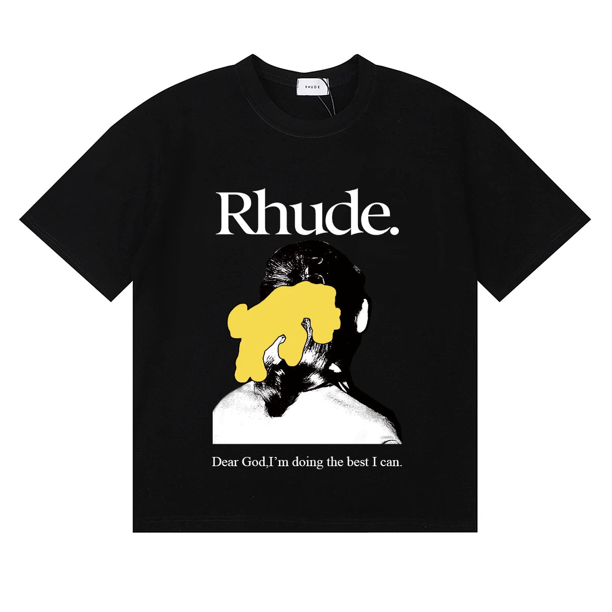 RHUDE "Dear God" Graphic Print T-Shirt - Black