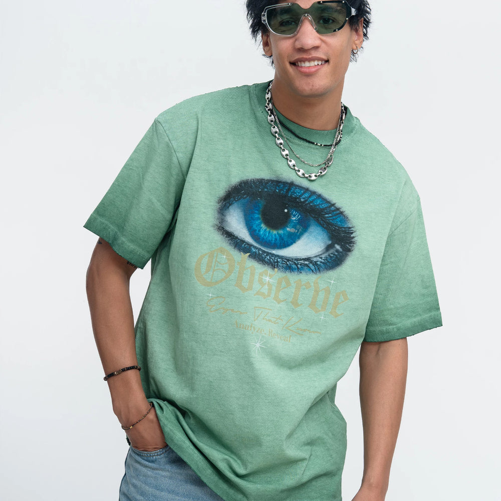 ONSEVENINE "Observe" Blue Eye Graphic Tee