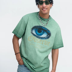 ONSEVENINE "Observe" Blue Eye Graphic Tee