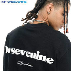 ONSEVENINE "Live with Passion" Blue Lettering White Tee