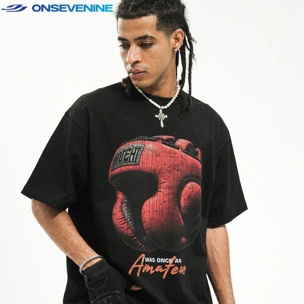 ONSEVENINE "Brave" Boxing Gloves Graphic Tee