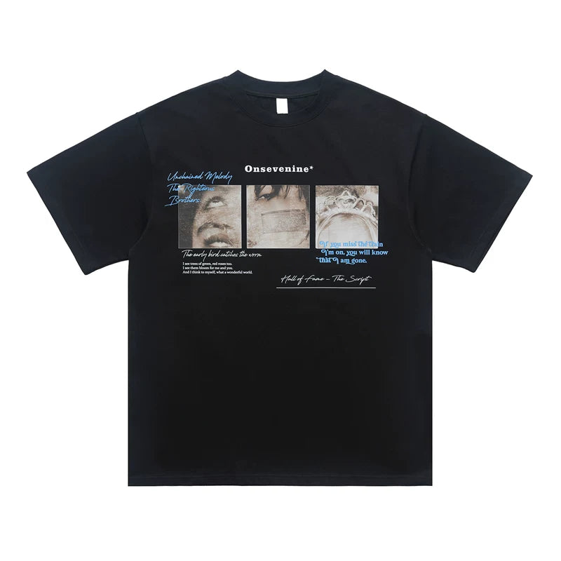 ONSEVENINE Triple-Photo Panel Graphic Tee