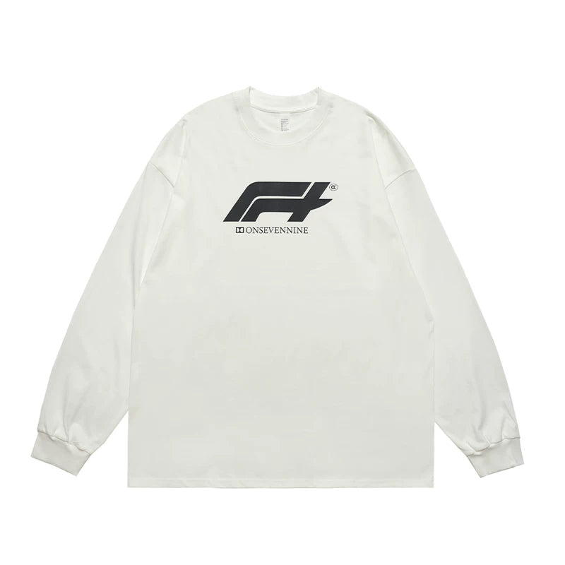 ONSEVENINE Racing-Logo Long-Sleeve Tee