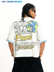 ONSEVENINE "Pours" Script Graphic Tee