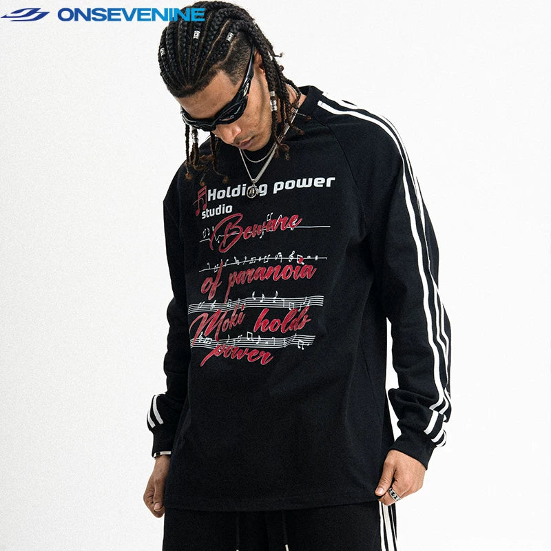 ONSEVENINE "Holding Power / Moki" Musical Graphic Long-Sleeve Shirt