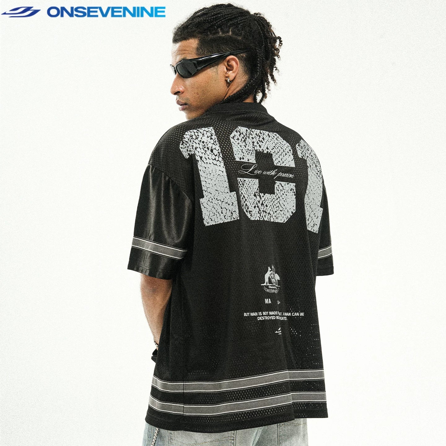 ONSEVENINE "Vintage" Black Athletic Mesh Jersey