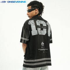 ONSEVENINE "Vintage" Black Athletic Mesh Jersey