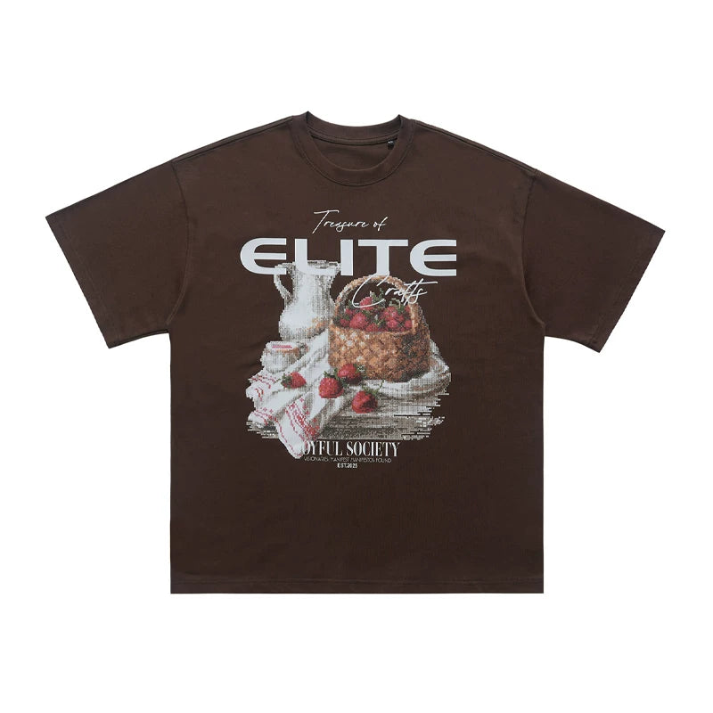 ONSEVENINE "Elite Crafts" Strawberry Basket Graphic Tee