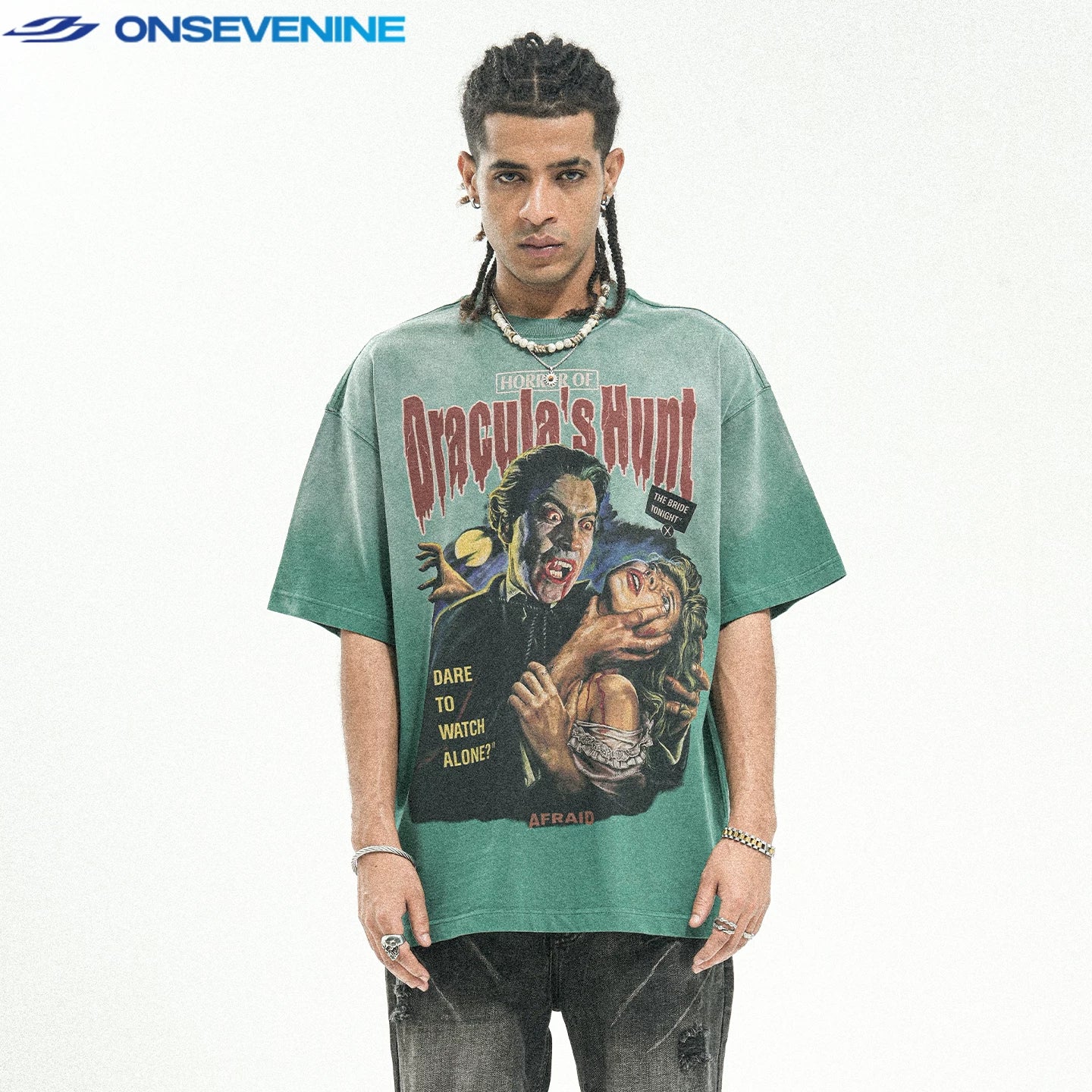ONSEVENINE "Dracula's Hunt" Horror Graphic Tee