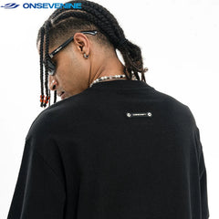 ONSEVENINE Snakeskin-Applique Lettered Black Tee