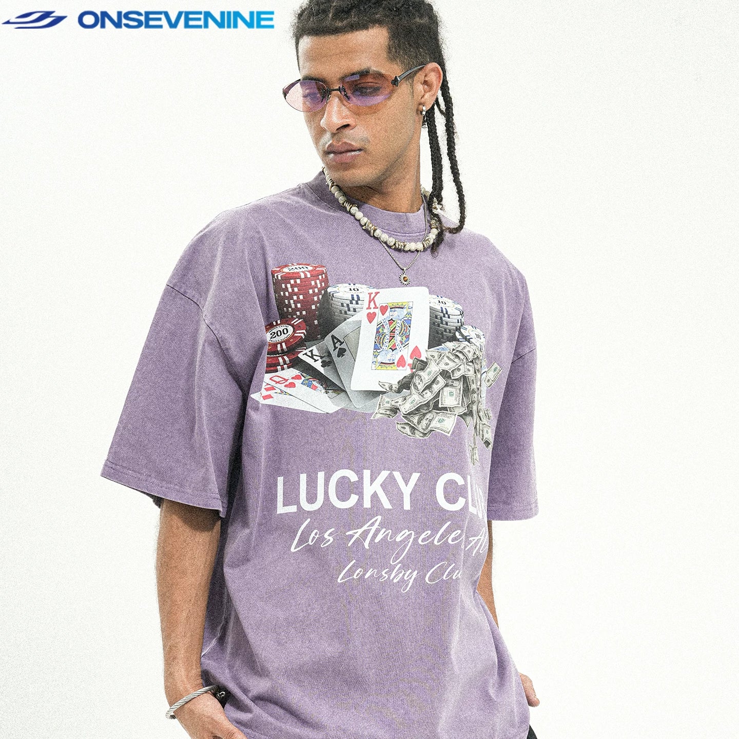 ONSEVENINE "Lucky Club" Casino Graphic Tee