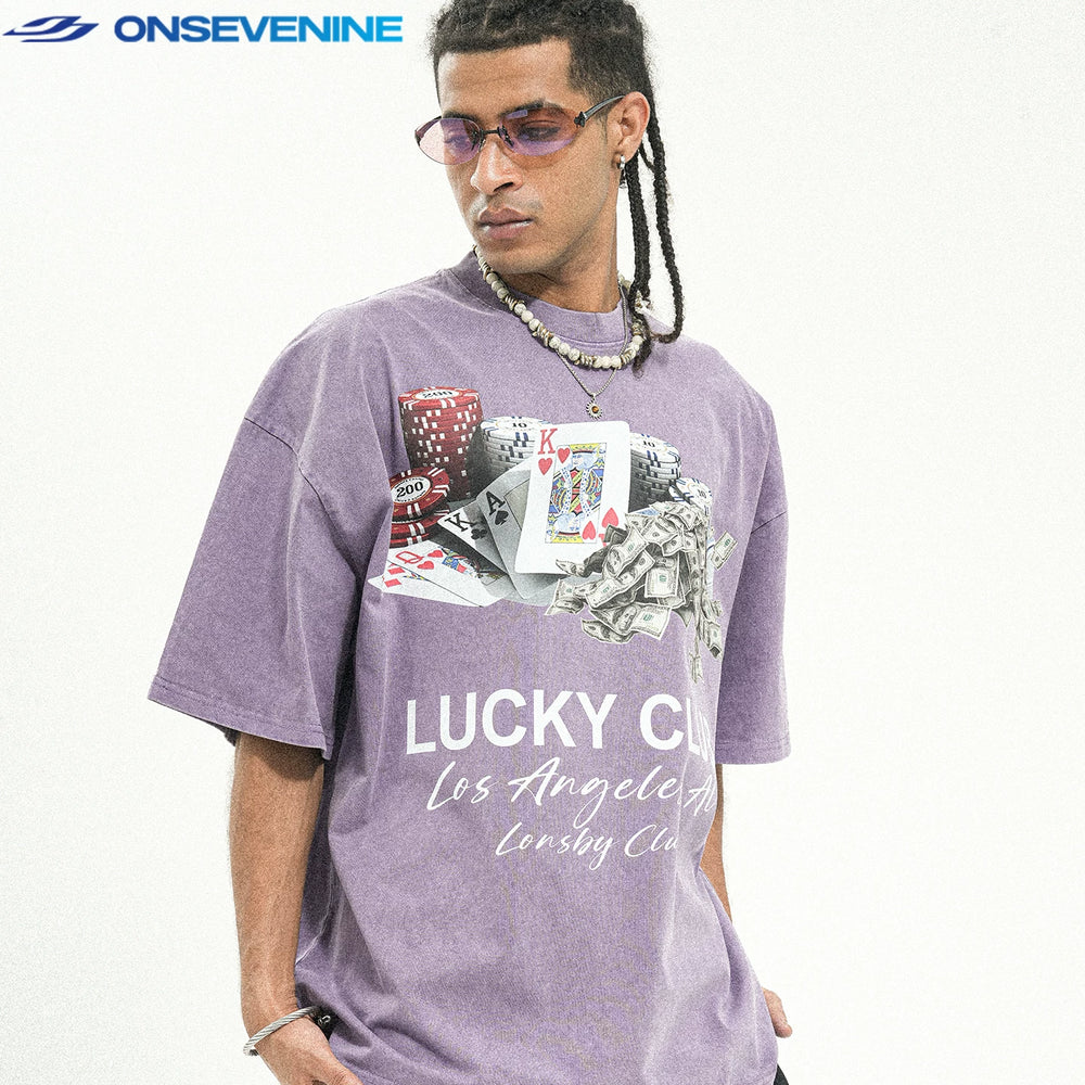 ONSEVENINE "Lucky Club" Casino Graphic Tee