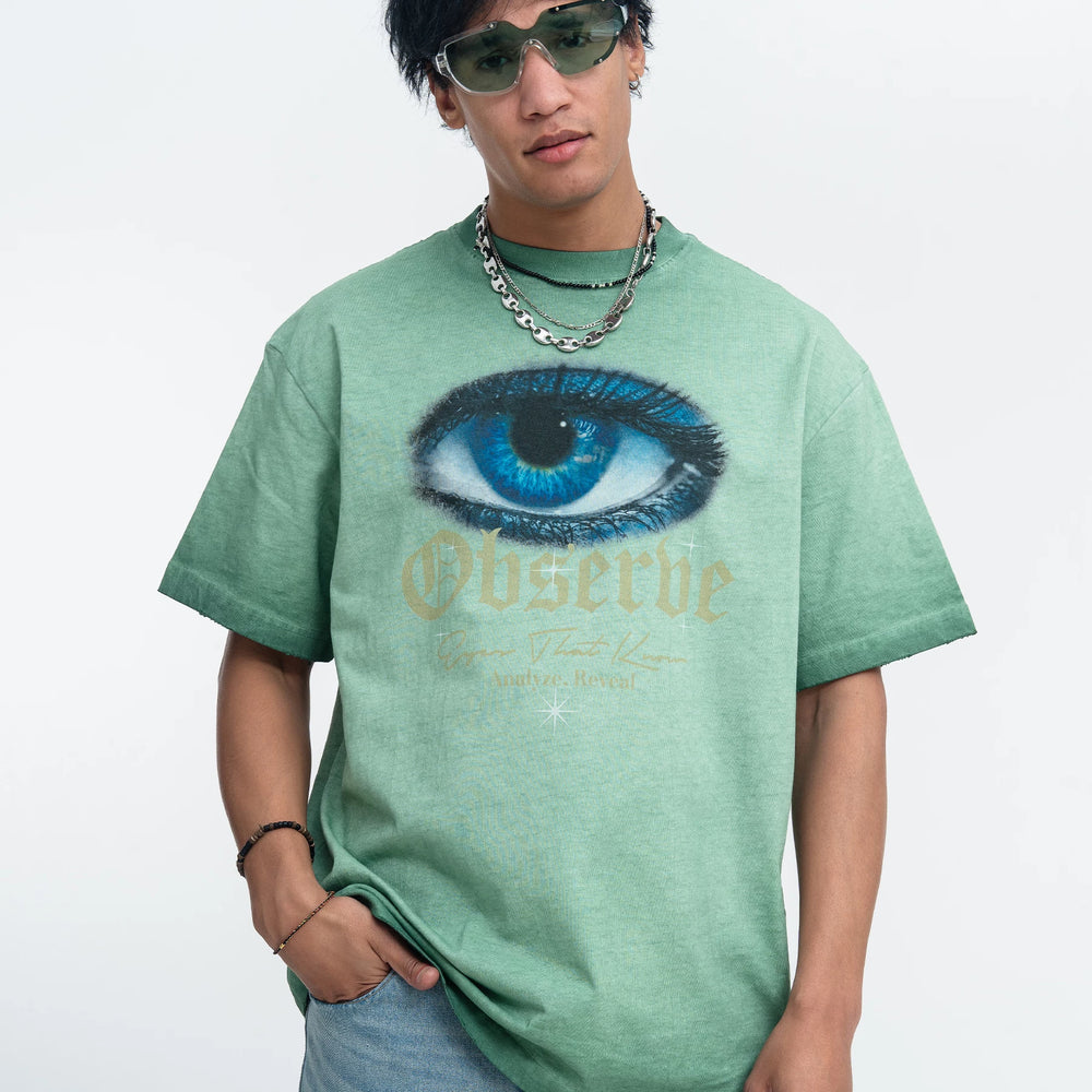 ONSEVENINE "Observe" Blue Eye Graphic Tee