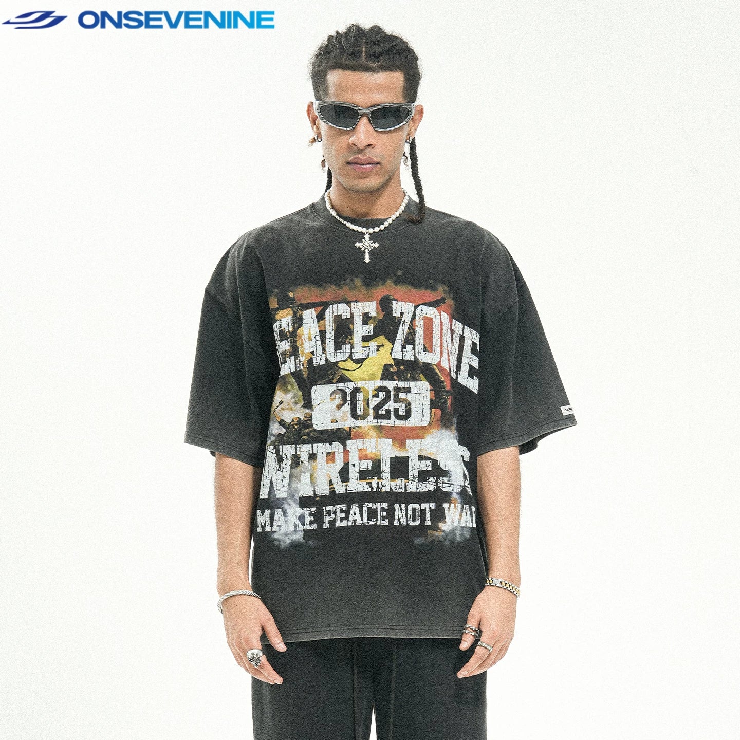 ONSEVENINE "Peace Zone" Graphic Tee