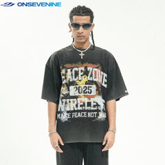 ONSEVENINE "Peace Zone" Graphic Tee
