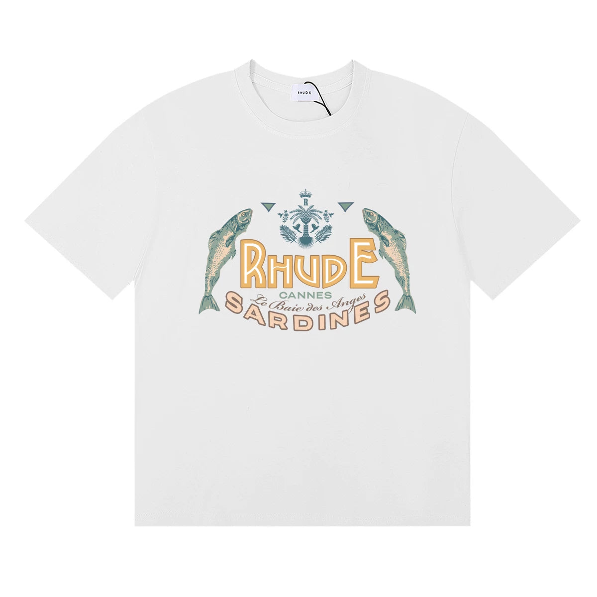 RHUDE "Sardines" Graphic Print T-Shirt - White
