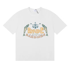 RHUDE "Sardines" Graphic Print T-Shirt - White