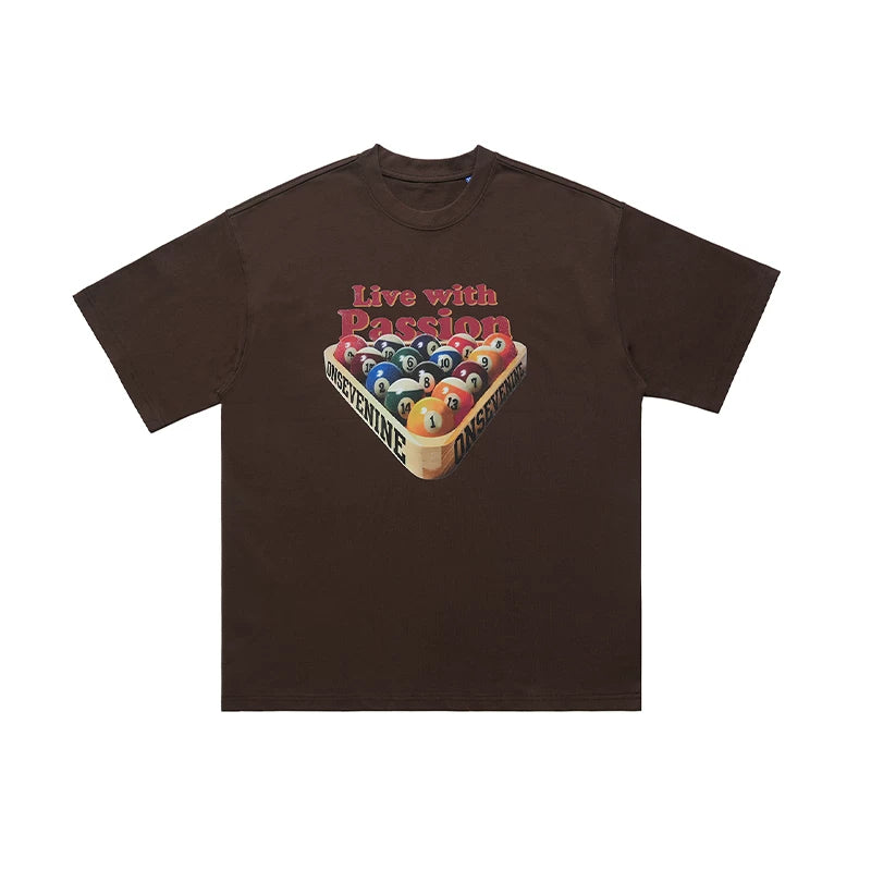 ONSEVENINE "Live with Passion" Billiards Graphic Tee